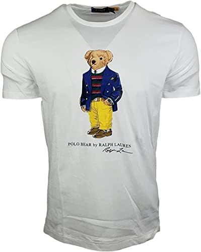 Polo ralph lauren mass clássico fit bear bear gráfico de pisca-camiseta
