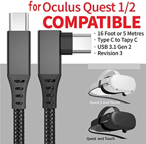 E4c2e7 5m/16ft tipo C para o cabo C Tipo C ângulo reto 5A Cabo USB super rápido compatível com Macboo