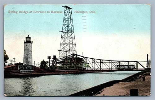 Hamilton Canada Swing Bridge Lighthouse Antique Postcard