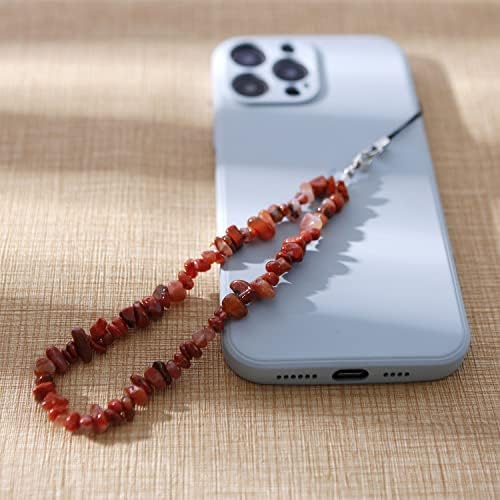 Telefone Charm/Chain Strap Keychain feito artesanal para celular de pedra natural Acessórios de pulseira