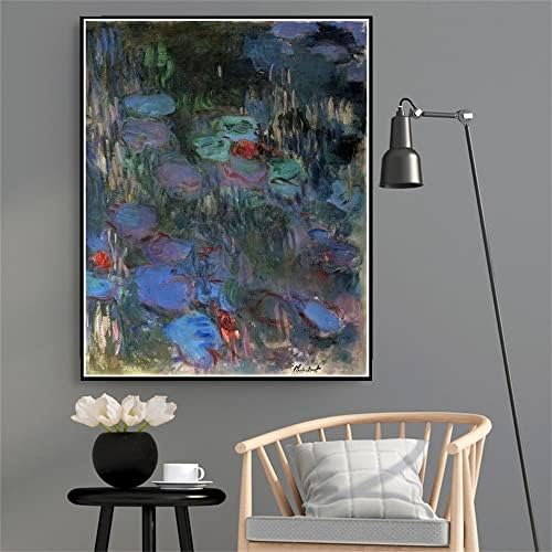 Lírios de água reflexões de Weeping Willows Right Meia pintura por Claude Monet Diy 5D Diamond Painting