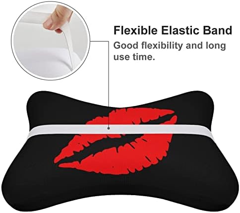 Kiss Lip Car pescoço travesseiro de 2 suportes confortáveis ​​para apoio de cabeça Pillow Pillow Memory Foam