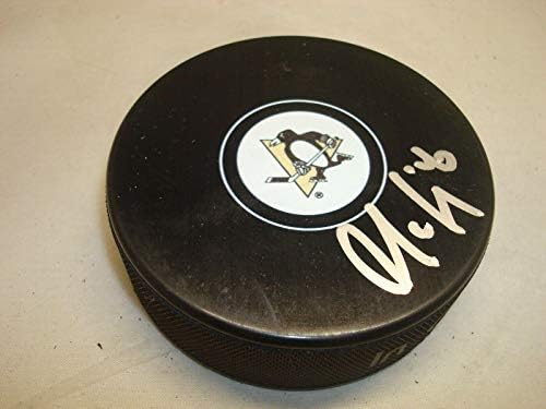 Maxim Lapierre assinou Pittsburgh Penguins Hockey Puck autografado 1a - Pucks autografados da NHL