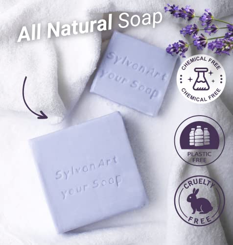 Sylvan Art Lavender Soap Bar, natural, suavidade pura com um perfume calmante, feito com óleos