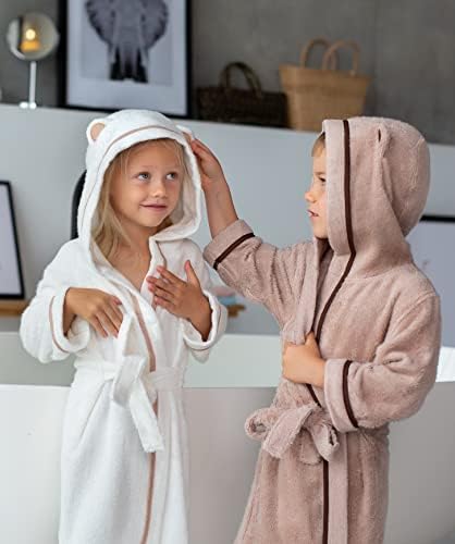 Robe de banho macio premium para crianças bebês crianças - manto de bambu orgânico Robe com capuz - meninas