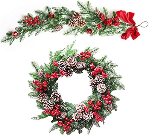 GFDFD PINE PINE Christmas Wreath PE mergulhou sino branco Cane de Natal da porta de Natal pendurada (cor: