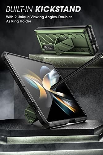 Caso de besouro unicórnio supCase para Galaxy Z Fold 4 5g, [clipe de cinto robusto] Case protetora