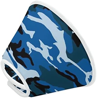 Blue Camouflage Print Dog Cone Pet Recuperação Elizabeth Collar Protective for After Surgery