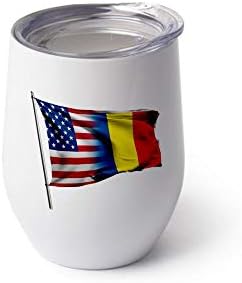 ExpressitBest 12oz de vinho/copo de café isolado - bandeira da Romênia - muitas opções