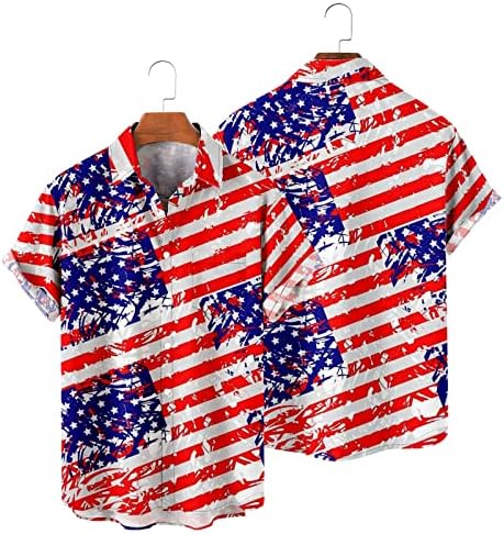 Summer Mens T camisetas Mens Independência Bandeira 3D Impressão digital Moda personalizada Lappel Novo Véspera