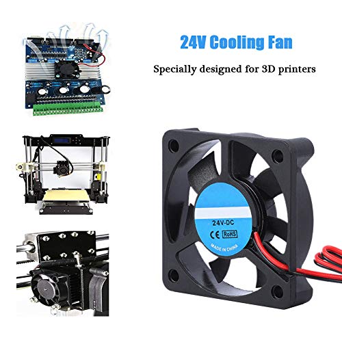 2 PCs Fã de impressora 3D, Acessório Parte DIY 5010 Fan de resfriamento 2pin 24V 4000-6500 RPM 8-14CFM