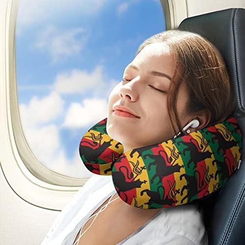 Rastafari Lion Bandra Travel Pescoo Almofada Fumaça de espuma U Filfa Pillow de avião para suporte da cabeça