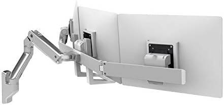 Ergotron-kit de arco de monitor triplo HX-Add-On para mesa HX e braços de monitor de parede HX-alumínio polido