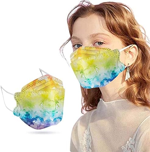 Peky 4-Bly Gradient Face_Masks com designs para mulheres, máscara 3D de tinta de 50pc com fio de