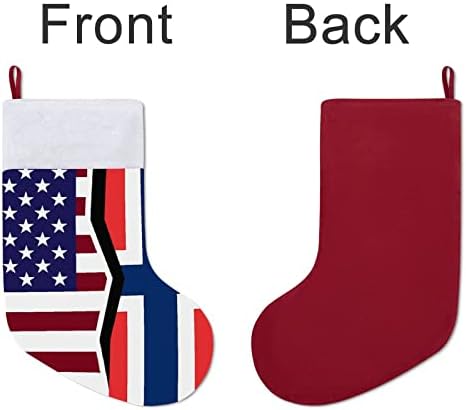 Estados Unidos e bandeira da Noruega meias de férias de Natal vermelho