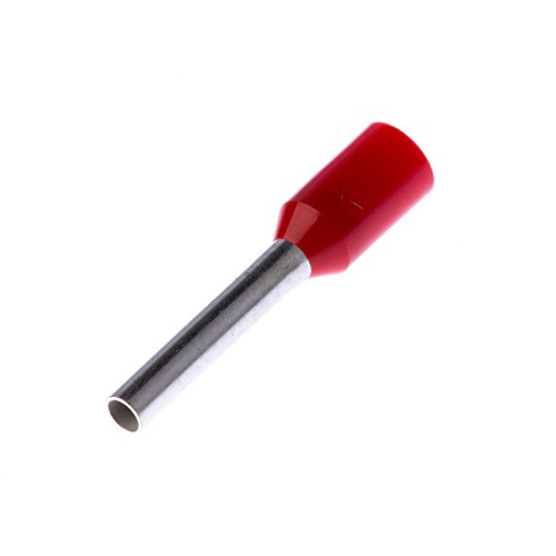 Panduit FSD77-6-D Ferrule isolada, fio único, 18 AWG, comprimento de pino de 0,24 polegadas, manga final vermelha