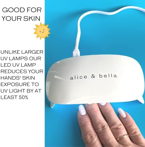 Lâmpada UV para Cura de Gel de Unhas por Alice & Bella - Cure qualquer produto de gel de unha - camada superior,