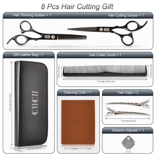 Kit de tesoura de tesoura de corte de cabelo, tesoura de cabeleireiro profissional do CIICII Conjunto