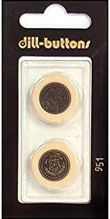 Buttons de endro 20mm 2pc Shank bege/ouro antigo