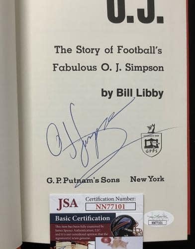 OJ Simpson assinou o livro HCB Story Fabulous Bills Football Autograph Hof JSA - itens diversos