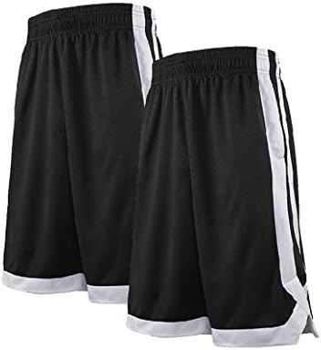 Toptie Basketball Shorts com bolsos para homens, shorts atléticos ativos de dois tons, shorts de treino