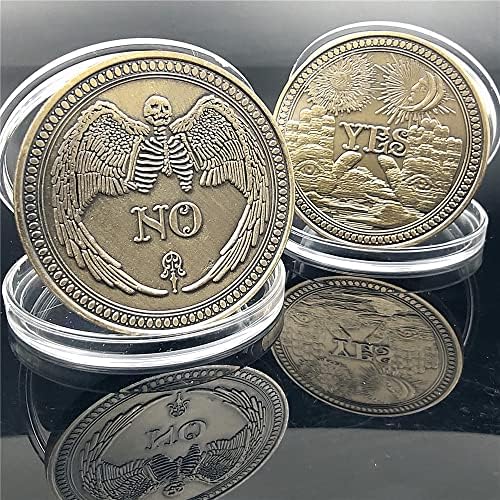 Bronze Lucky Coin Moeda tridimensional Coin SIM Decisão Coin No Skull Comemoration Coin e Angel