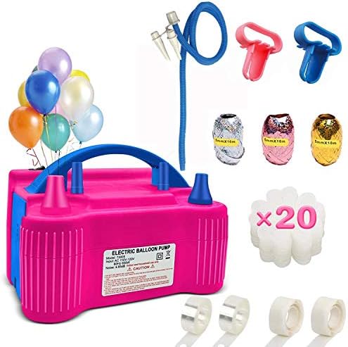 Balão de bombas de balões Balão elétrico, inflador/soprador de balão elétrico portátil de bico duplo para rosa