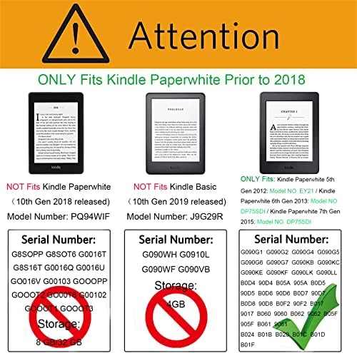 CCOO CASO ALL se encaixa em Kindle Paperwhite [7/6/5ª geração, 2015/2013/2012 Lançamento, 6], Caso