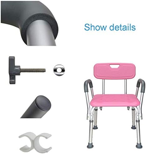 Cadeira de chuveiro de chuveiro de FxlyMr, banquinho de banho ajustável com barra de garra de assistência