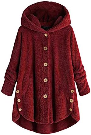 Favipt Women Winter Winter Flowie Coat Sherpa Sweatshirt Plus Tamanho de Manga Longa Pullover de Pullover