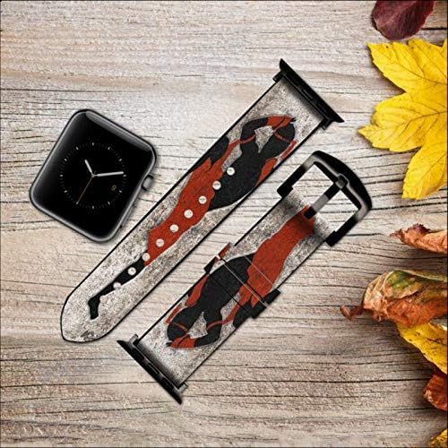 CA0382 MUAY THAI Kickboxing Art Marcial Leather & Silicone Smart Watch Band Strap Para Apple Watch