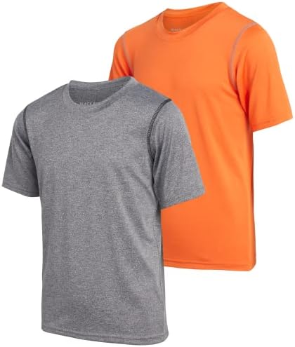 T-shirt atlética dos meninos pretos Bear-2 pacote de pacote ativo de desempenho seco tee esportivo