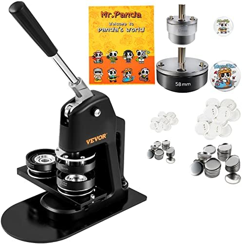 VEVOR Button Maker Machine, vários tamanhos de 1,25+2,25 polegadas Kit Pression Press, Crianças DIY Gifts