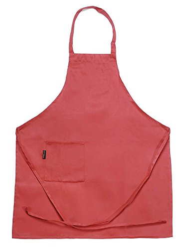 Chef Revival 601Bac Poly Cotton Comn Complet Comn Aventn com bolso lateral, 34 por 30 polegadas, vermelho