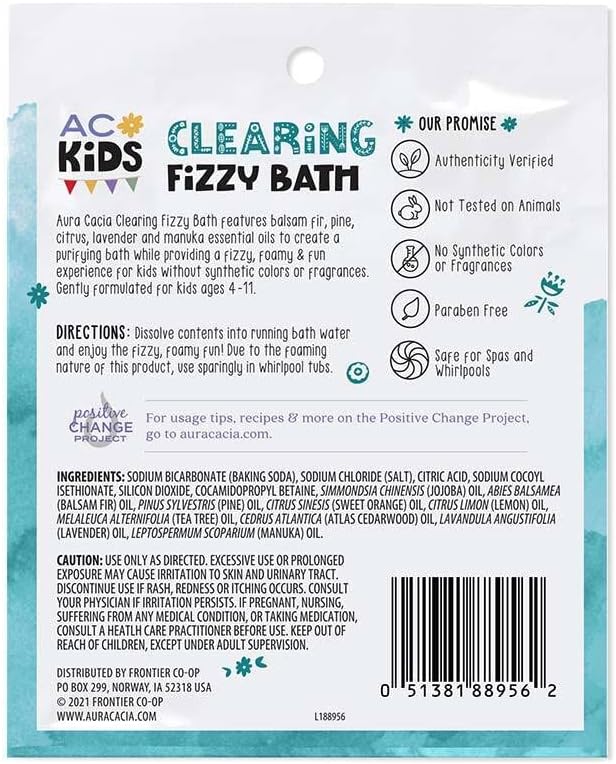 Aura Cacia Crianças Limpando Banho Fizzy 2,5 oz em pó