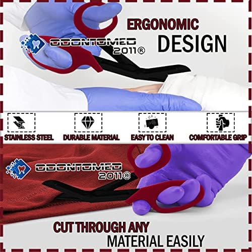 ODONTOMED2011 Premium Scissors com revestimento de fluoreto premium, EMT e trauma tesouras 2 pacote