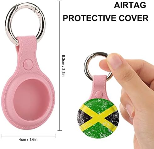 Caixa de TPU da bandeira retro jamaicana para airtag com o chaveiro de proteção contra a tag de tag de