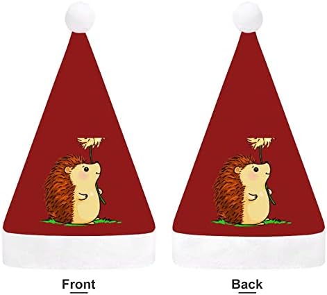 Cartoon Hedgehog chapéu de natal chapéu de santa para adultos unissex Comfortar Classic natal boné