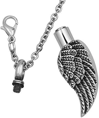 Dwjsu Guardian Angel Wings Urn colar para cinzas humanas para homens de estimação jóias memoriais