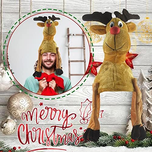 Weuie Christmas Reindeer Hat para festas de Natal fofas e festivas Celebrações, decorações, acessórios de fantasia