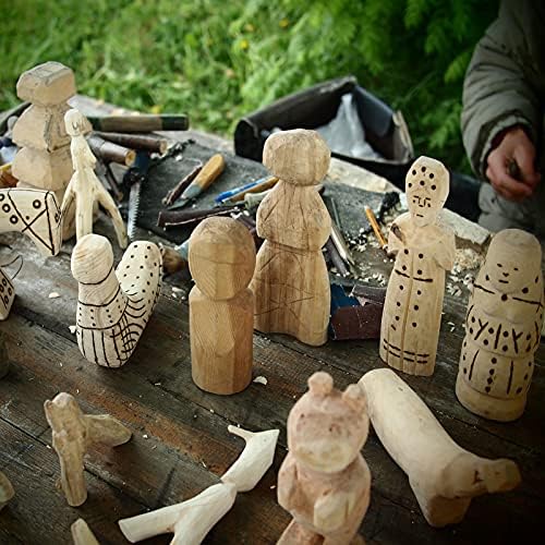 Kit de escultura de basswood inacabado de 12 pacote de basswood, blocos de madeira retangular para escultura