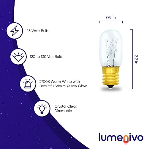 Lâmpadas de lava lâmpadas 15 watts 130V T7 Substituição de base intermediária para lâmpada de 120V 15W por