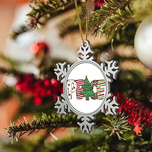 Feliz Natal natal Snowflake metal Ornamentos de Natal estão chegando os enfeites de Natal de 3 polegadas de 3 polegadas