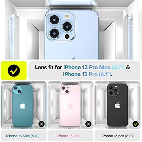 [3pcs + 1 instalador] Protetor de lente da câmera GGMOCA para iPhone 13 Pro Max iPhone 13 Pro, anti-arranhão,