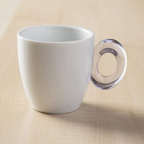 OMADA Design 6 xícaras de café de 3.04 fl oz cada e placas coloridas, respectivamente em porcelana e acrílica