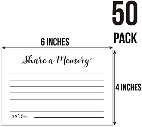 Compartilhe um cartões de memória, pacote de 50, cartões de memória para celebração da vida, casamento, chuveiros,