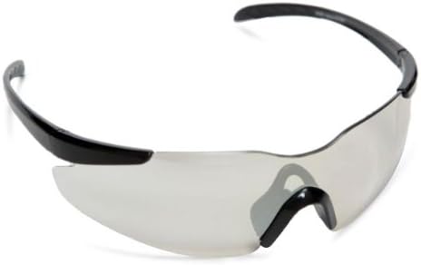 Óculos de segurança da Cordova E01b20 Opticor, moldura preta, lente cinza, peça de nariz e templos de TPR
