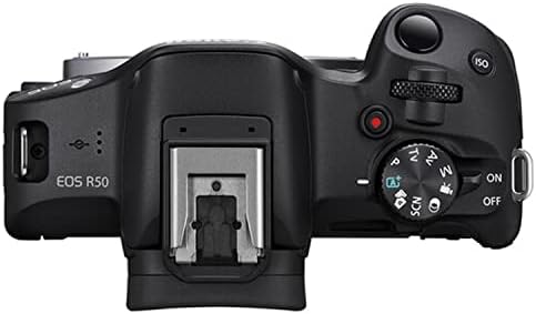 Câmera digital sem espelho eos R50 com RF-S 18-45mm f/4.5-6.3 é lente STM + Memória de 64 GB +