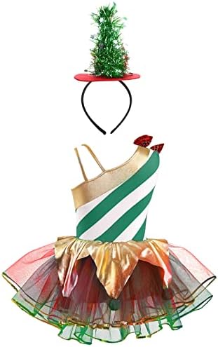 Tssoe Kids Girls Fantas de Natal Candy Cane Tutu Vestido Bellerina Bellet Dress Vestido de Festa de