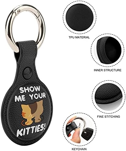 Mostre -me seu suporte de gatinho para airtag Key Ring TPU Proteção Caso Caso Localizador Tag para Pets